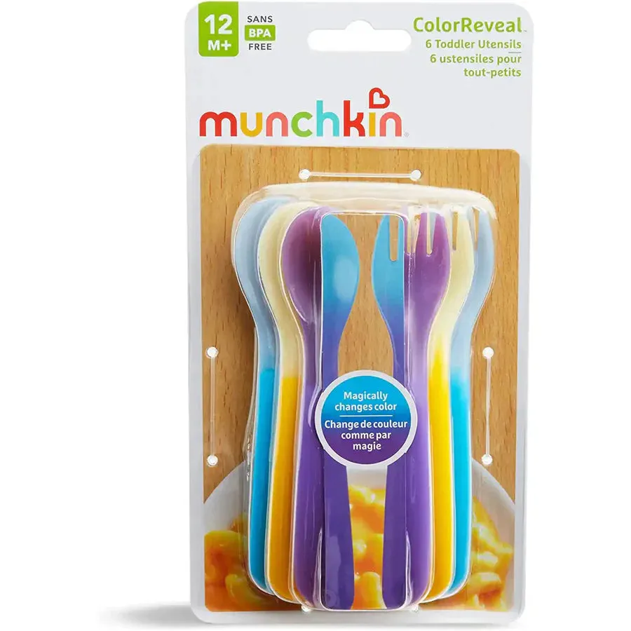 Munchkin ColorReveal Color Changing Toddler Forks & Spoons (Pack of 6)