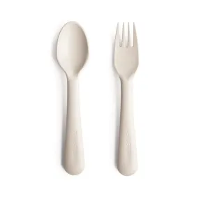 Mushie - Dinnerware Fork and Spoon Set - Ivory