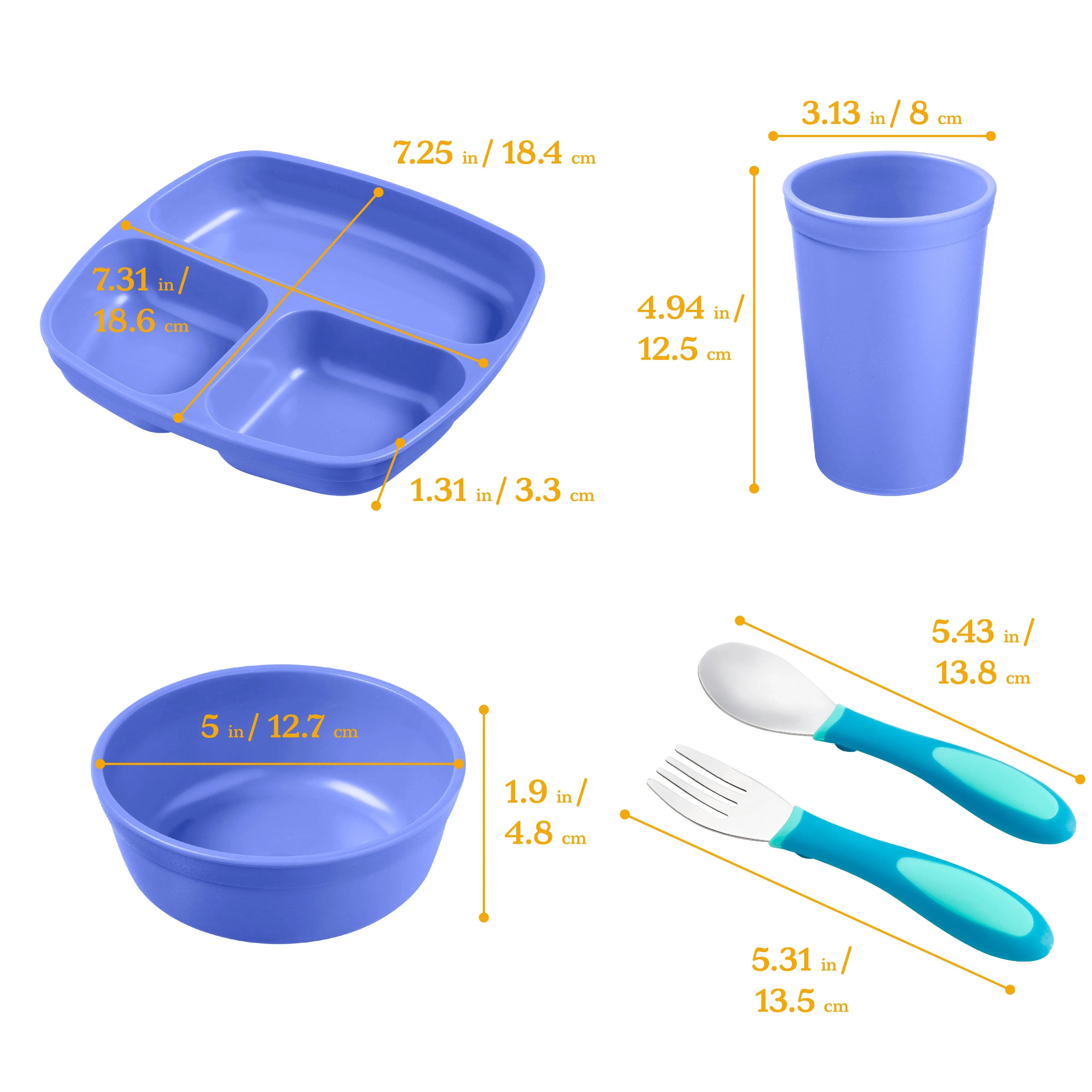 My First Meal Pal Toddler Tableware and Utensils Set, BPA-Free and Dishwasher Safe, 15-Piece