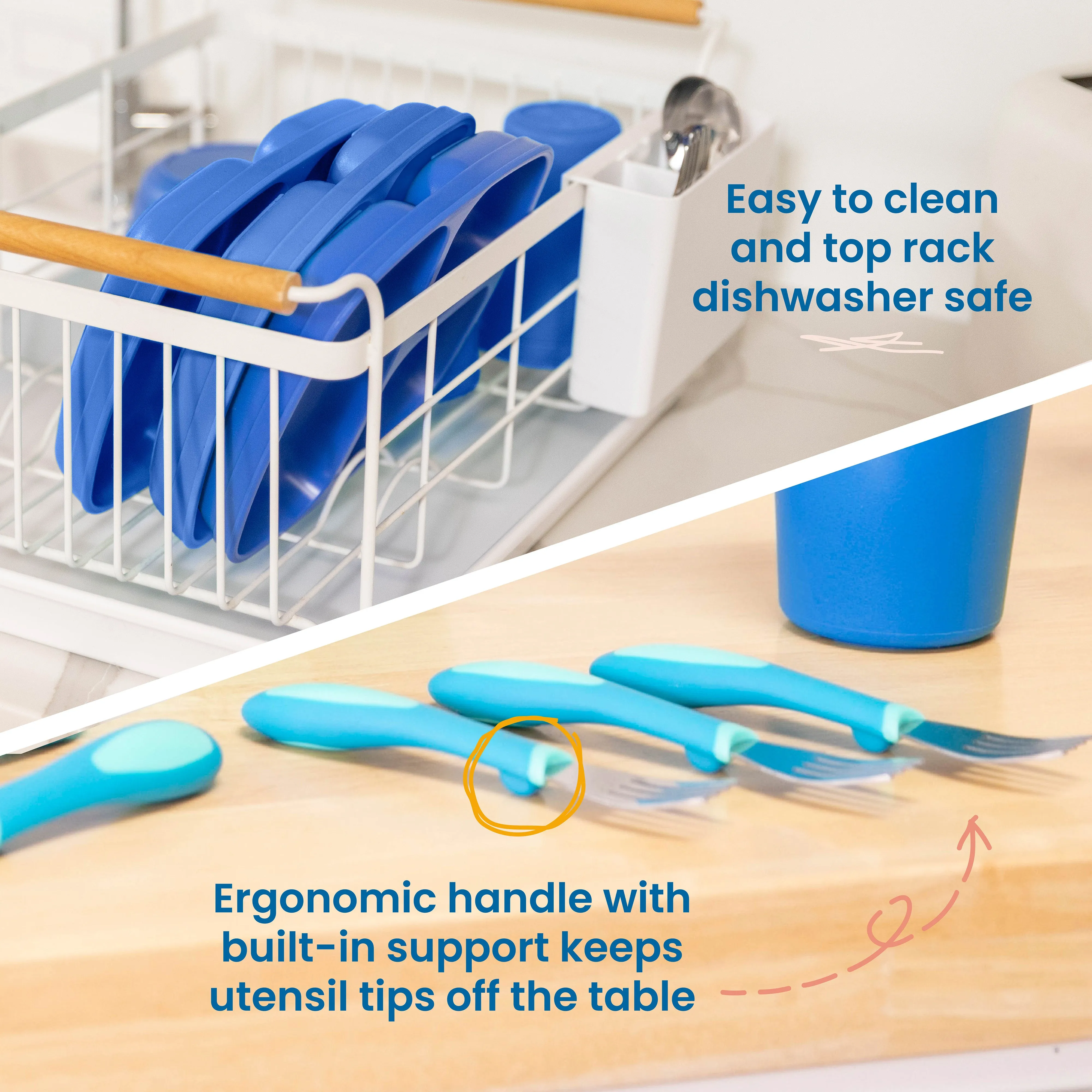 My First Meal Pal Toddler Tableware and Utensils Set, BPA-Free and Dishwasher Safe, 15-Piece