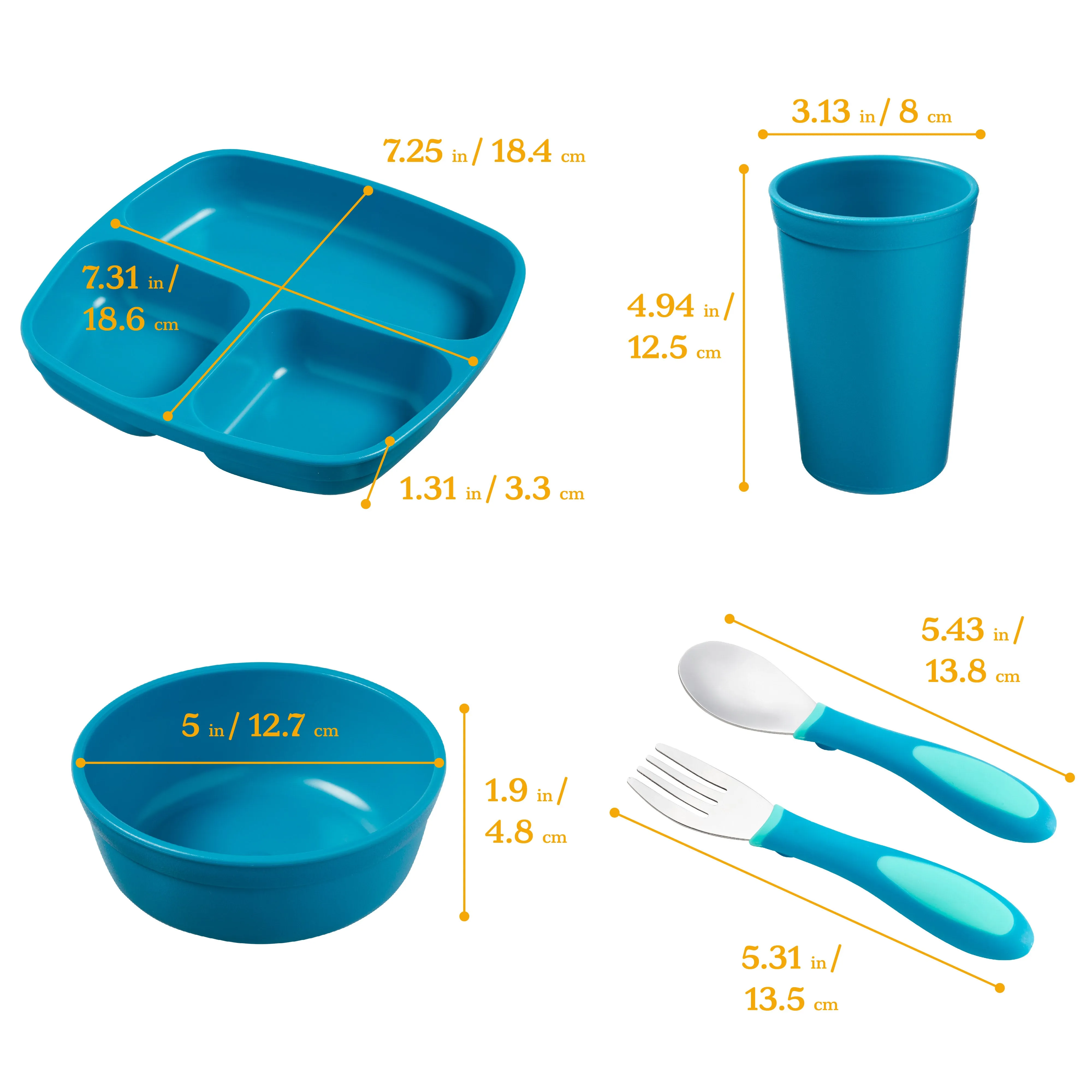 My First Meal Pal Toddler Tableware and Utensils Set, BPA-Free and Dishwasher Safe, 15-Piece