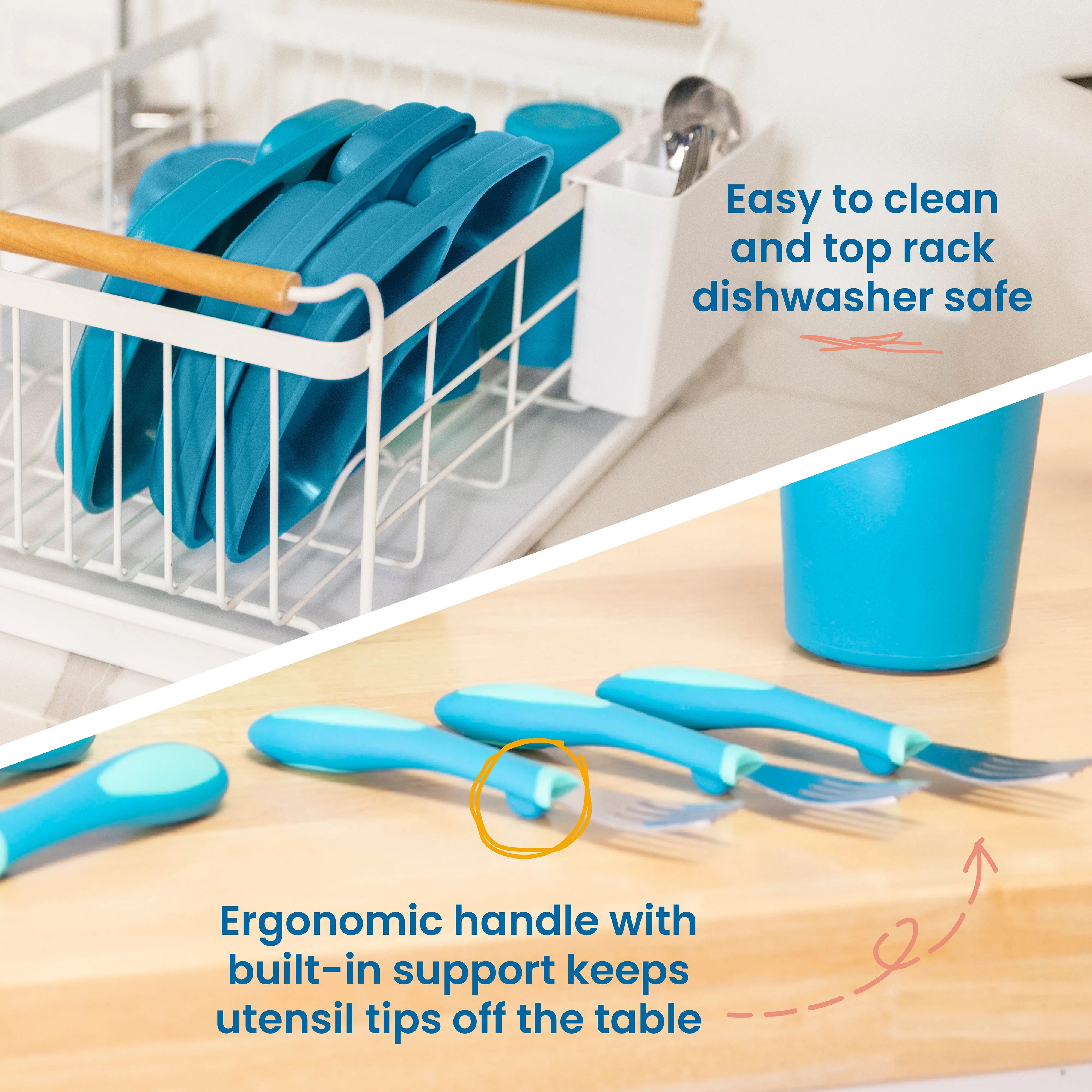 My First Meal Pal Toddler Tableware and Utensils Set, BPA-Free and Dishwasher Safe, 15-Piece