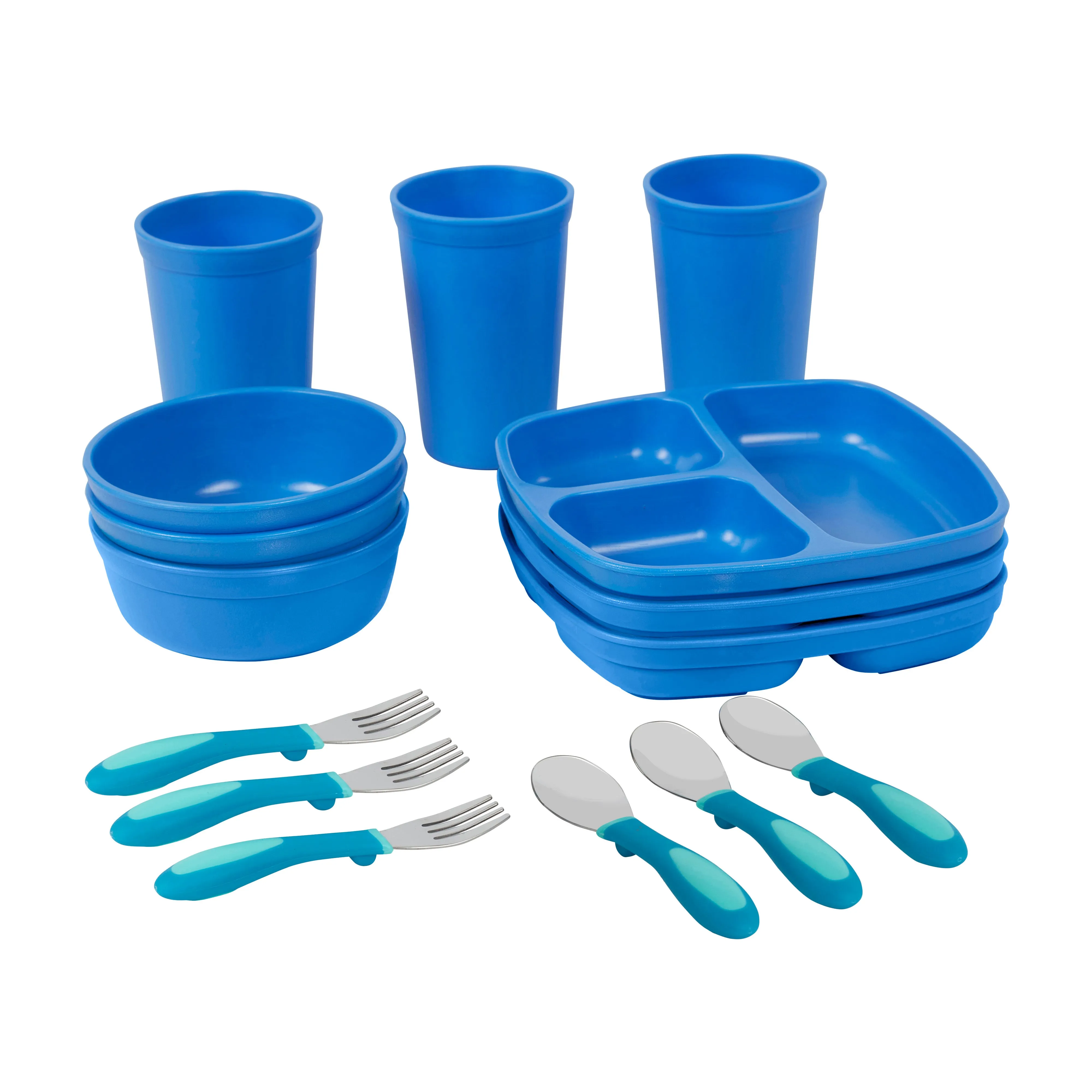 My First Meal Pal Toddler Tableware and Utensils Set, BPA-Free and Dishwasher Safe, 15-Piece