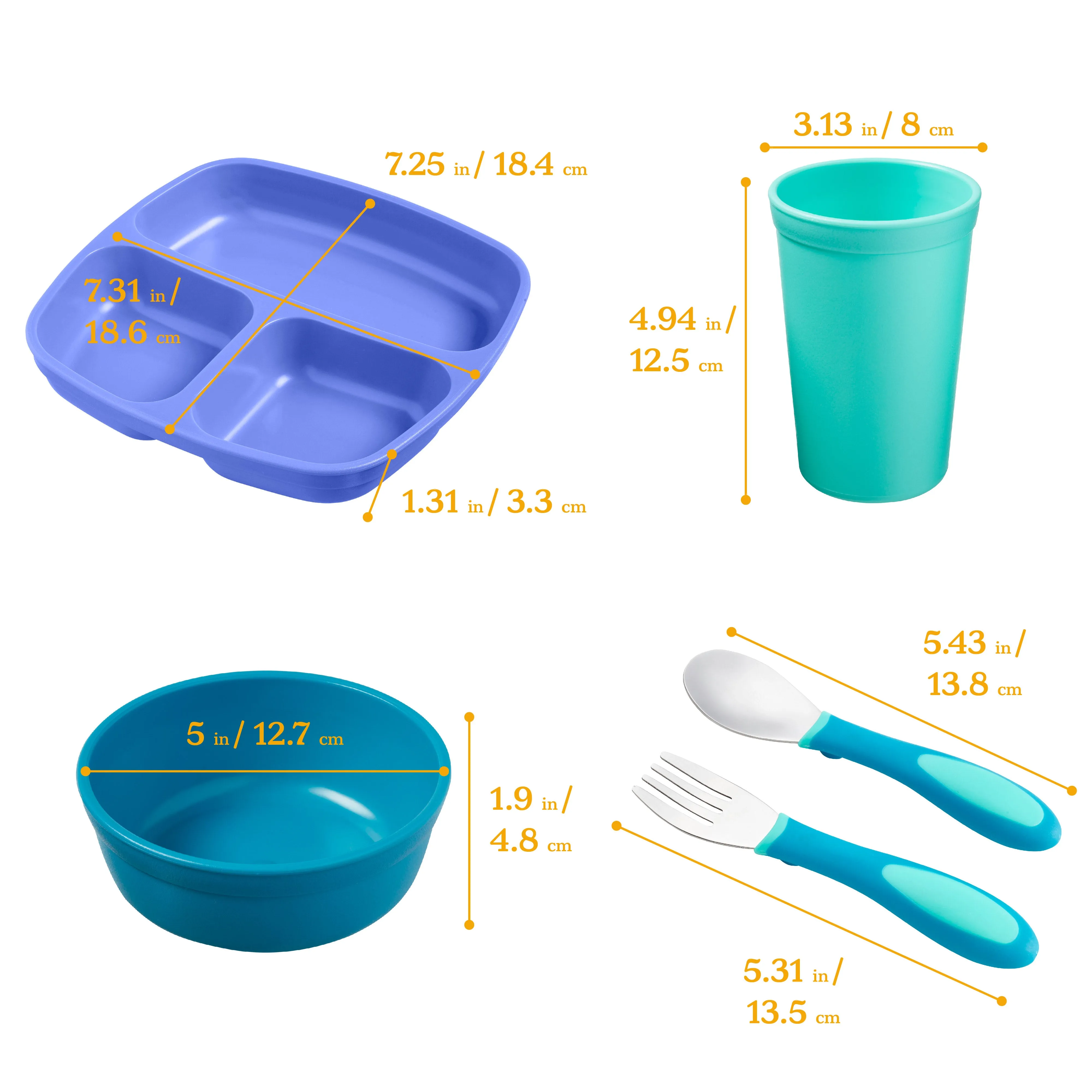 My First Meal Pal Toddler Tableware and Utensils Set, BPA-Free and Dishwasher Safe, 15-Piece