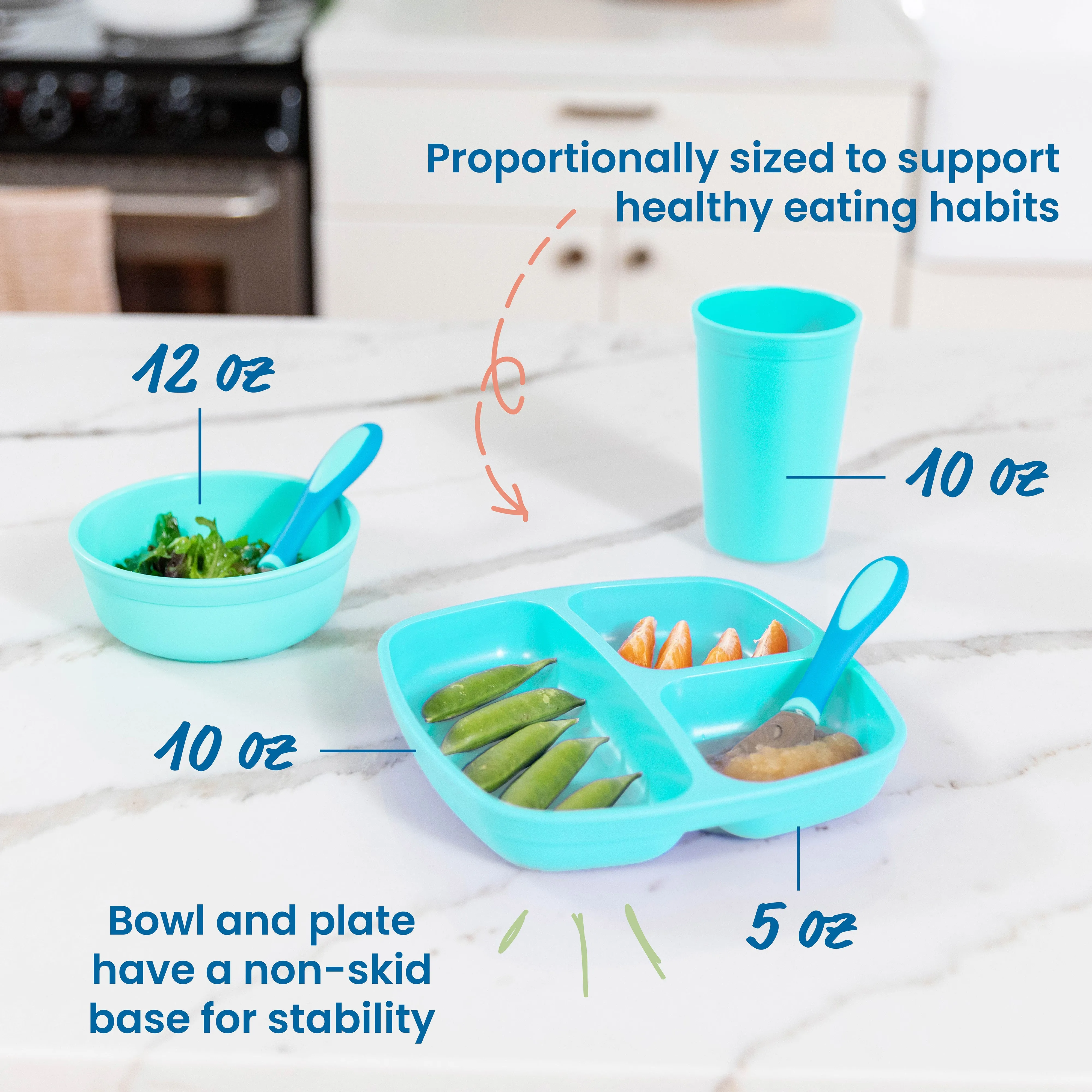 My First Meal Pal Toddler Tableware and Utensils Set, BPA-Free and Dishwasher Safe, 15-Piece