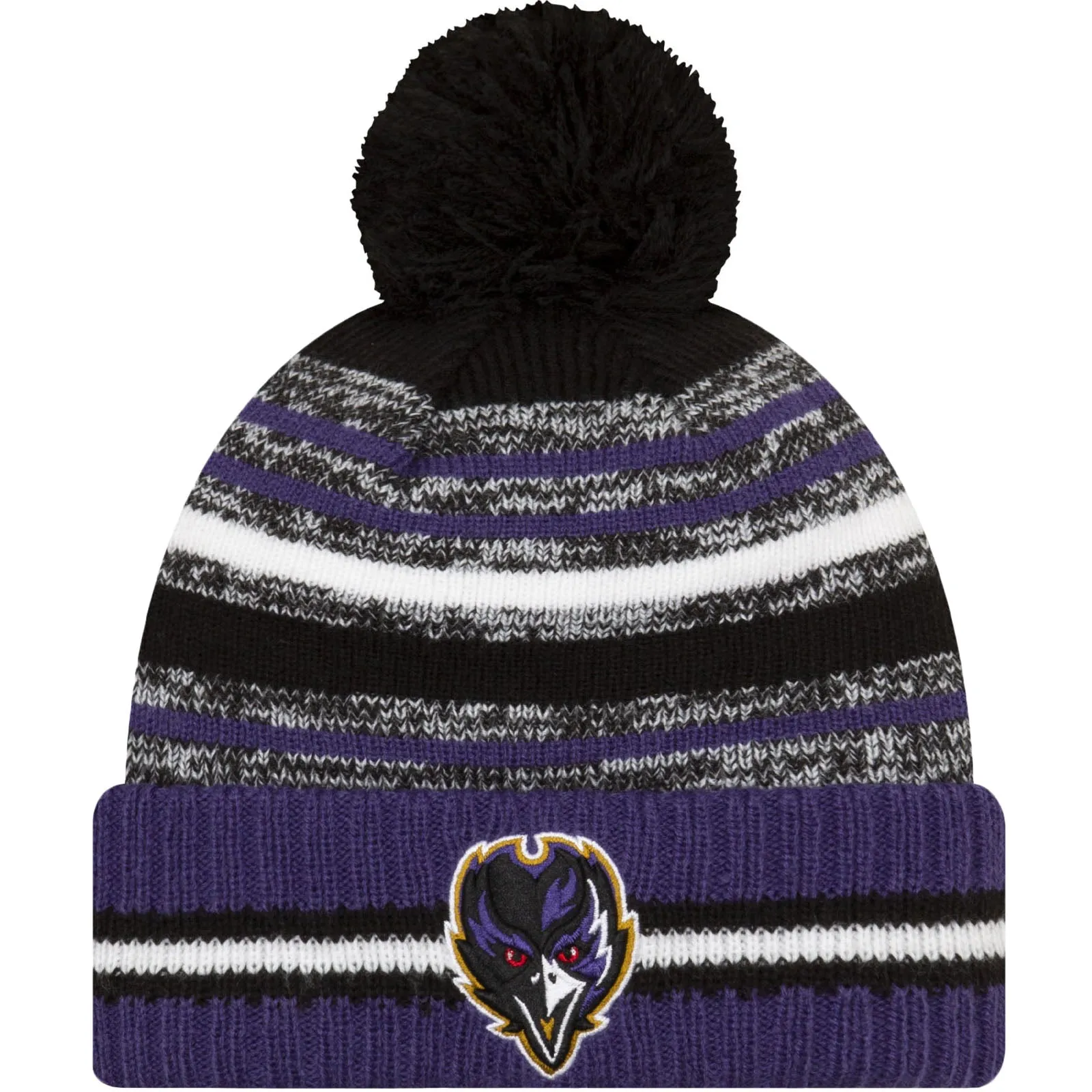 New Era Baltimore Ravens NFL Sideline 2021 Bobble Hat - Purple
