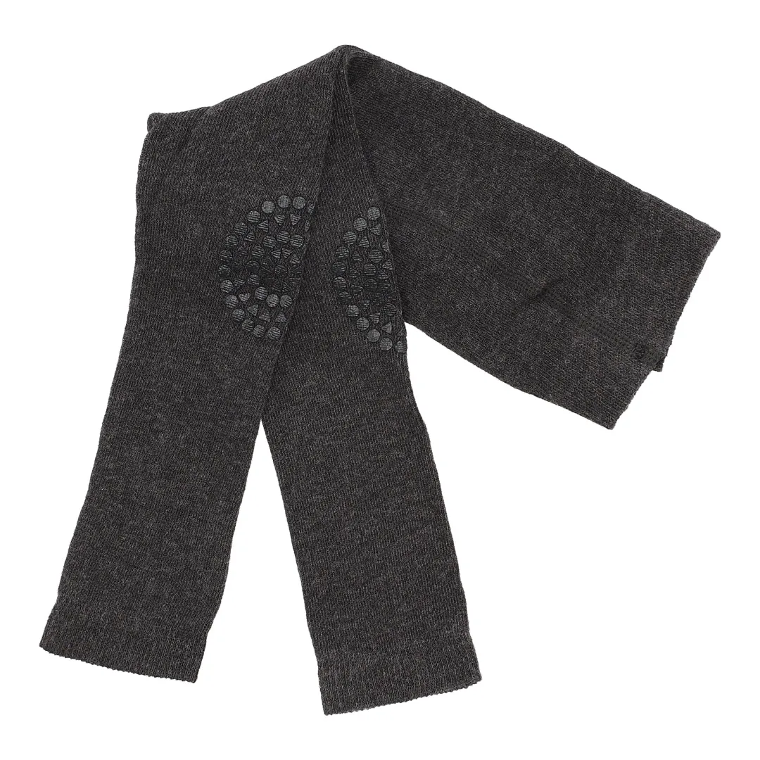 Non-slip crawling leggings with grip for babies and toddlers - Dark Grey Melange