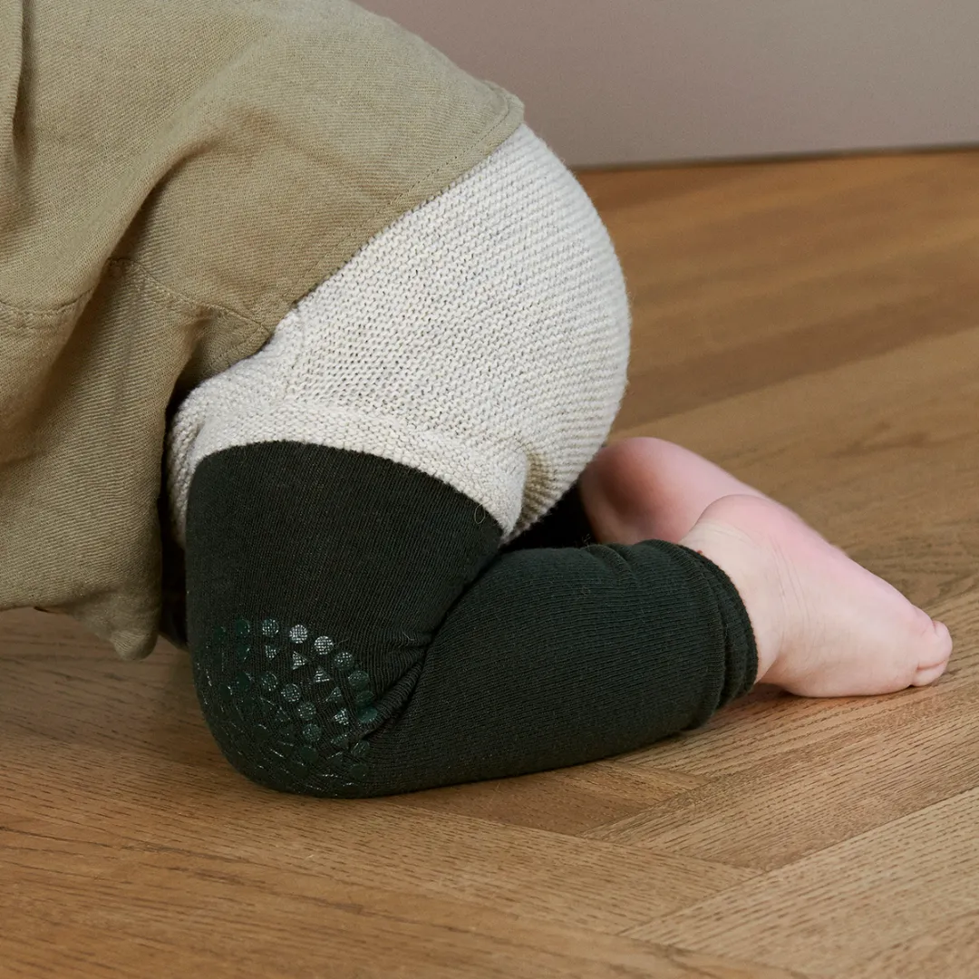 Non-slip crawling leggings with grip for babies and toddlers - Forest Green