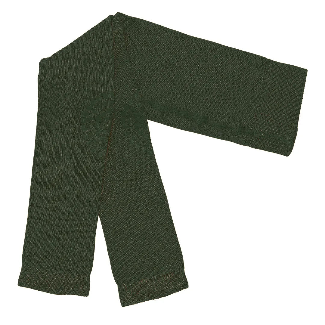 Non-slip crawling leggings with grip for babies and toddlers - Forest Green