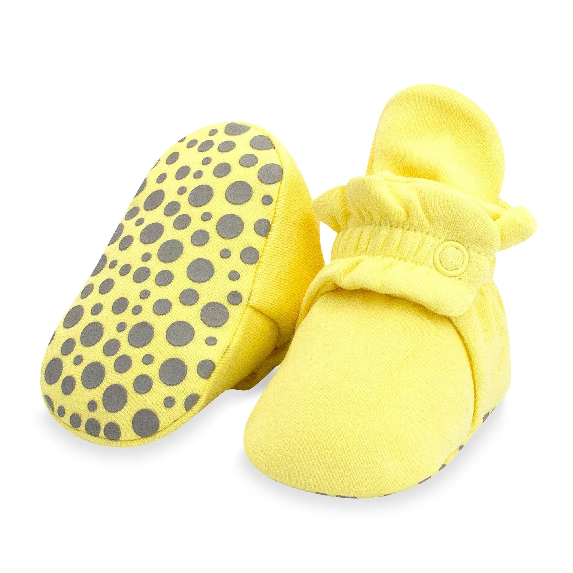 Organic Cotton Gripper Baby Bootie - Popcorn