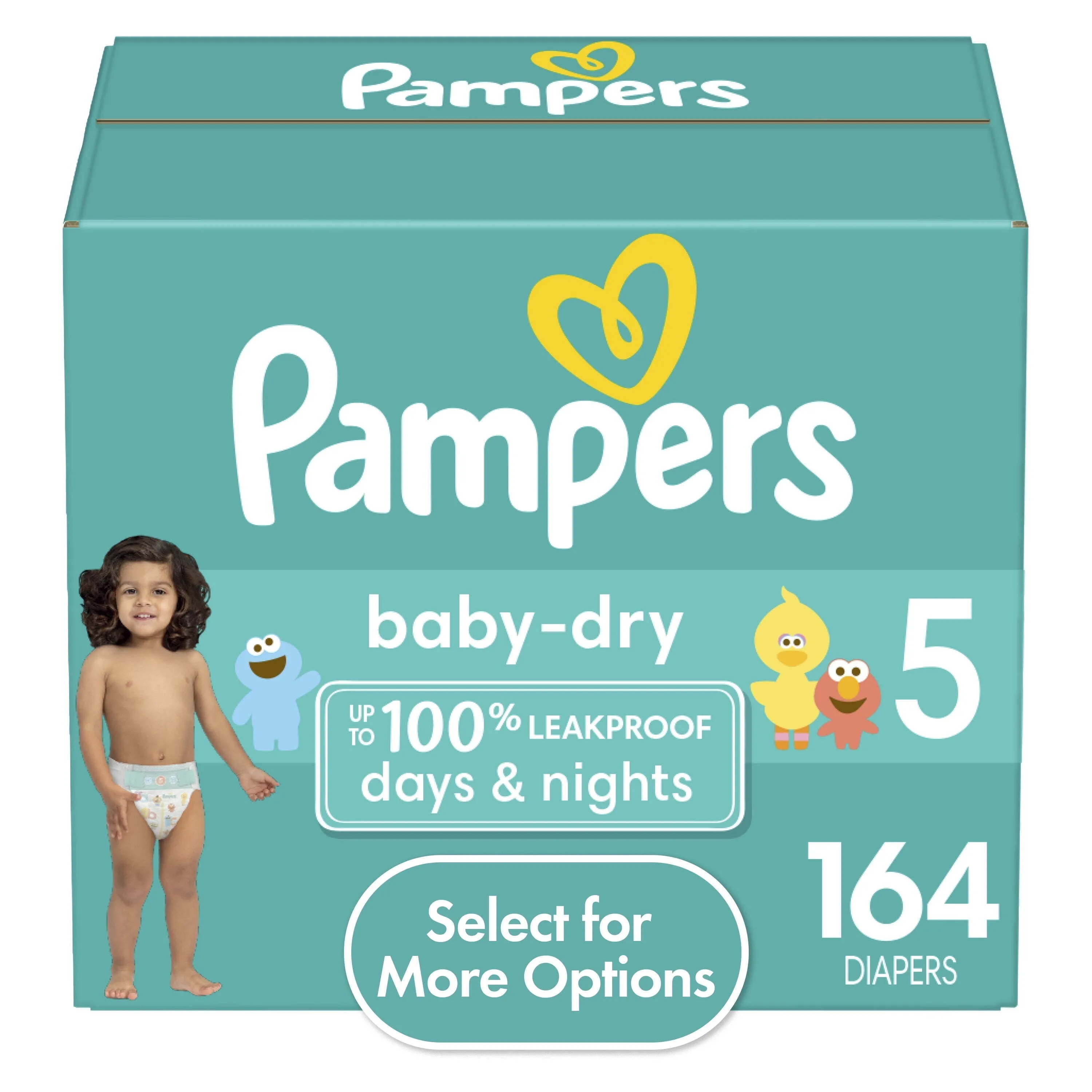 Pampers Baby Dry Diapers Size 5, 164 Count