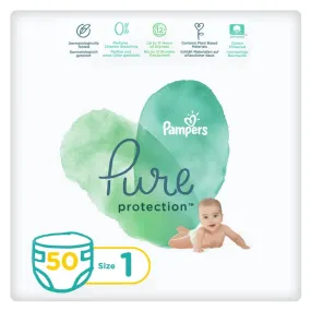 Pampers Pure Protection Diapers Size 1 - 50's