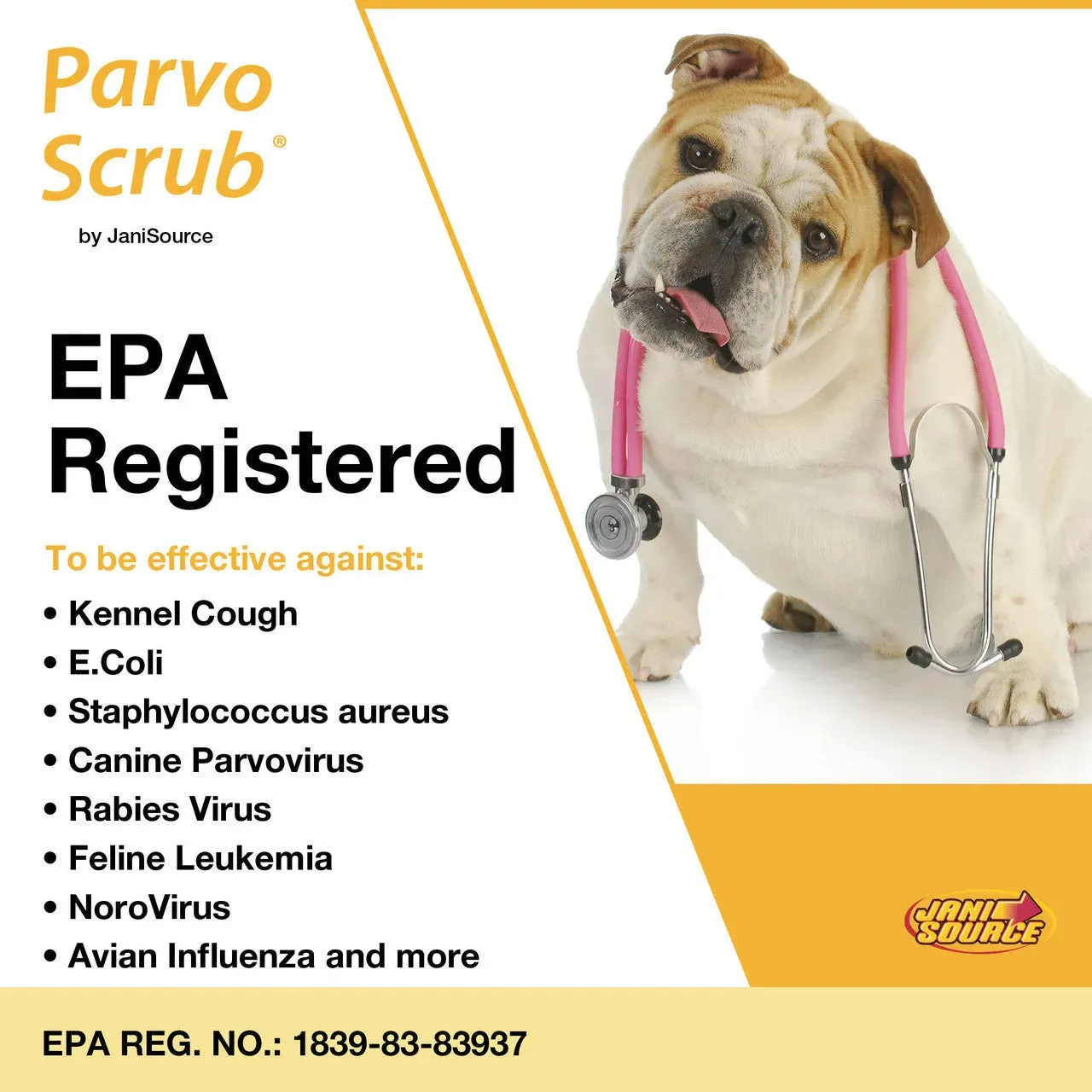ParvoScrub RTU: Veterinary & Kennel Disinfectant, Cleaner, & Deodorizer, Kills Parvo, 1 Quart