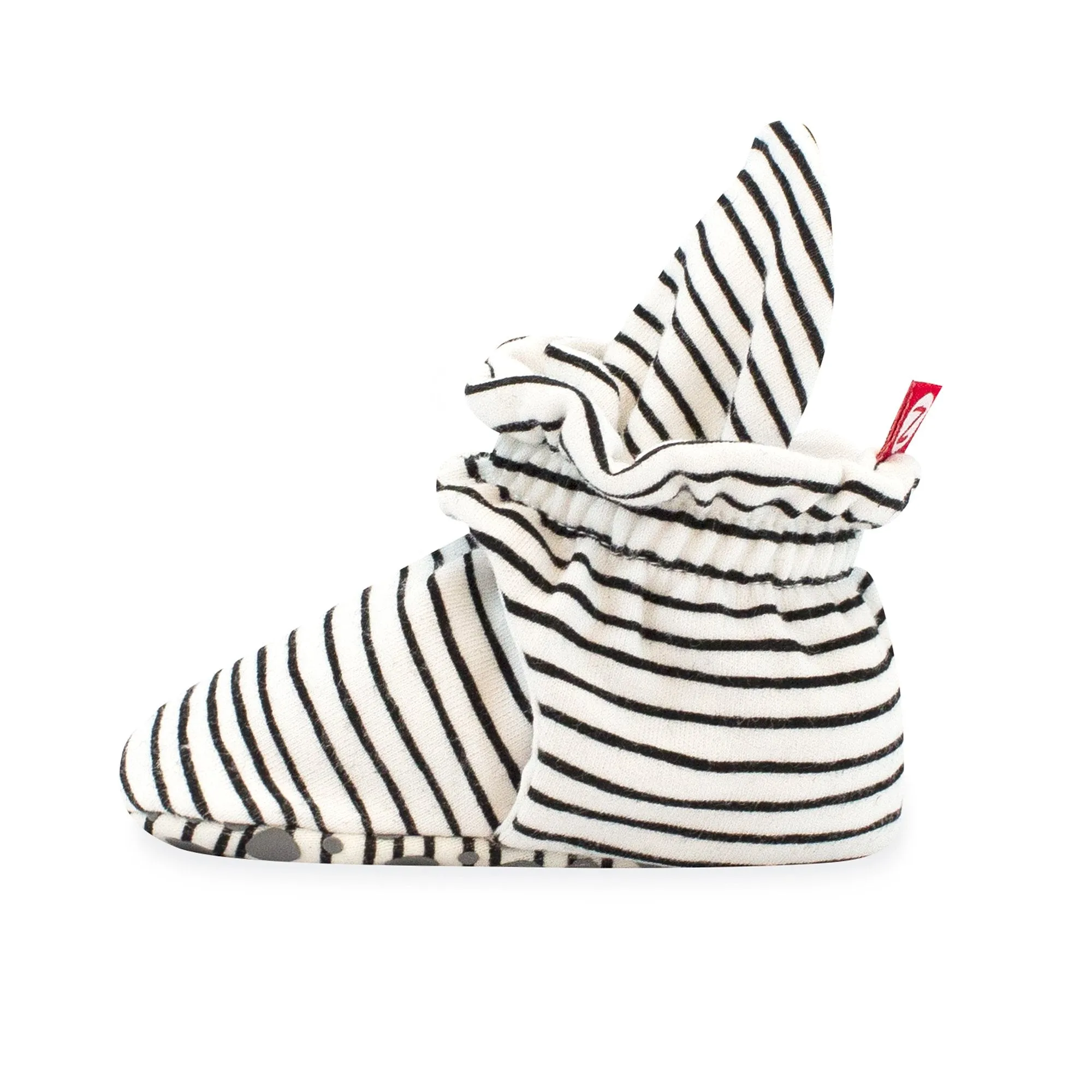 Pencil Stripe Organic Cotton Gripper Baby Bootie