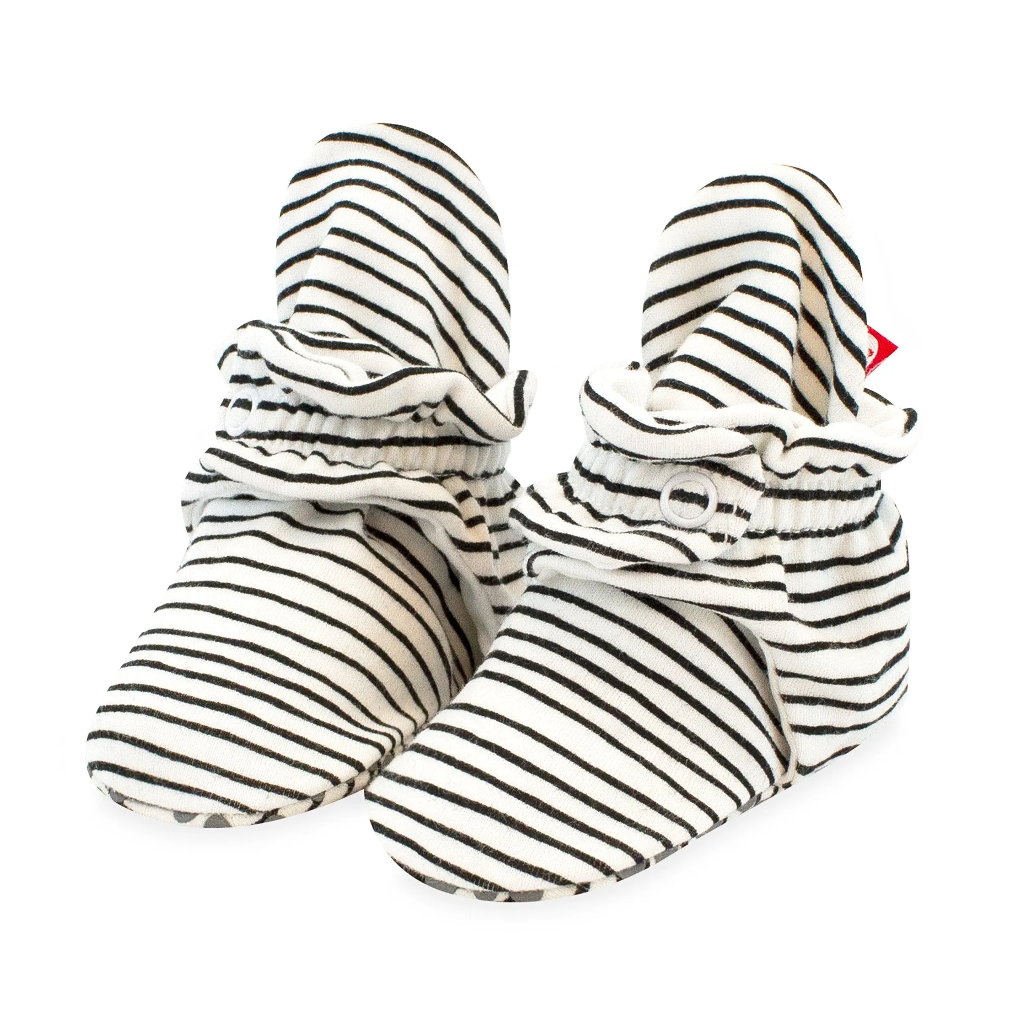 Pencil Stripe Organic Cotton Gripper Baby Bootie