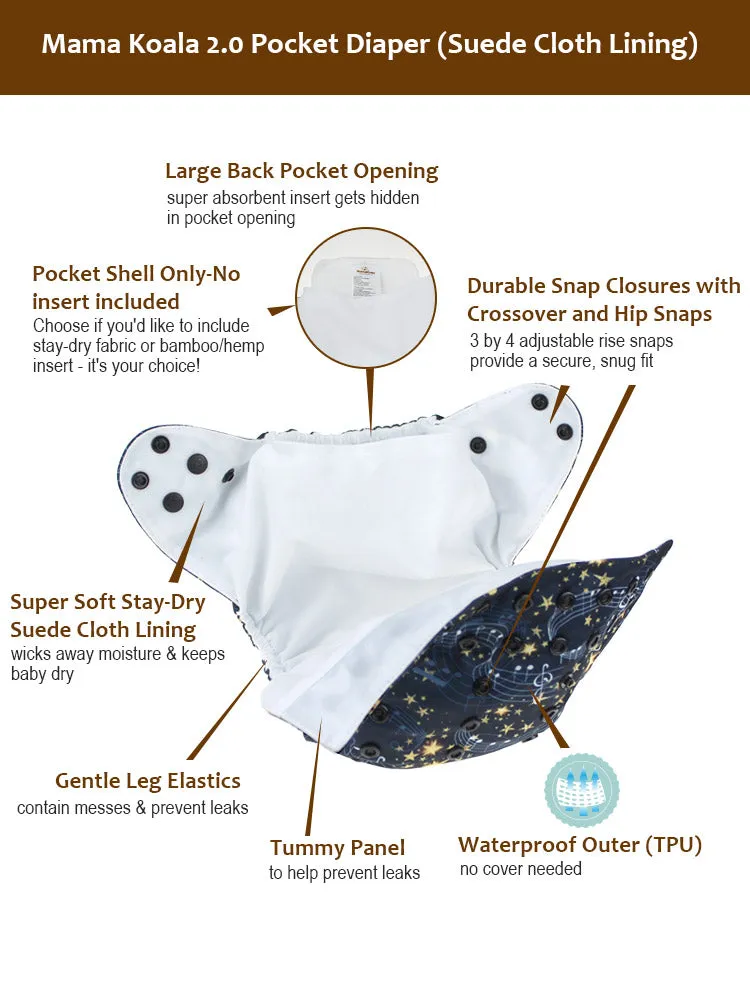 Pocket Diaper 2.0 - PD38705P-S - Suede Cloth Lining