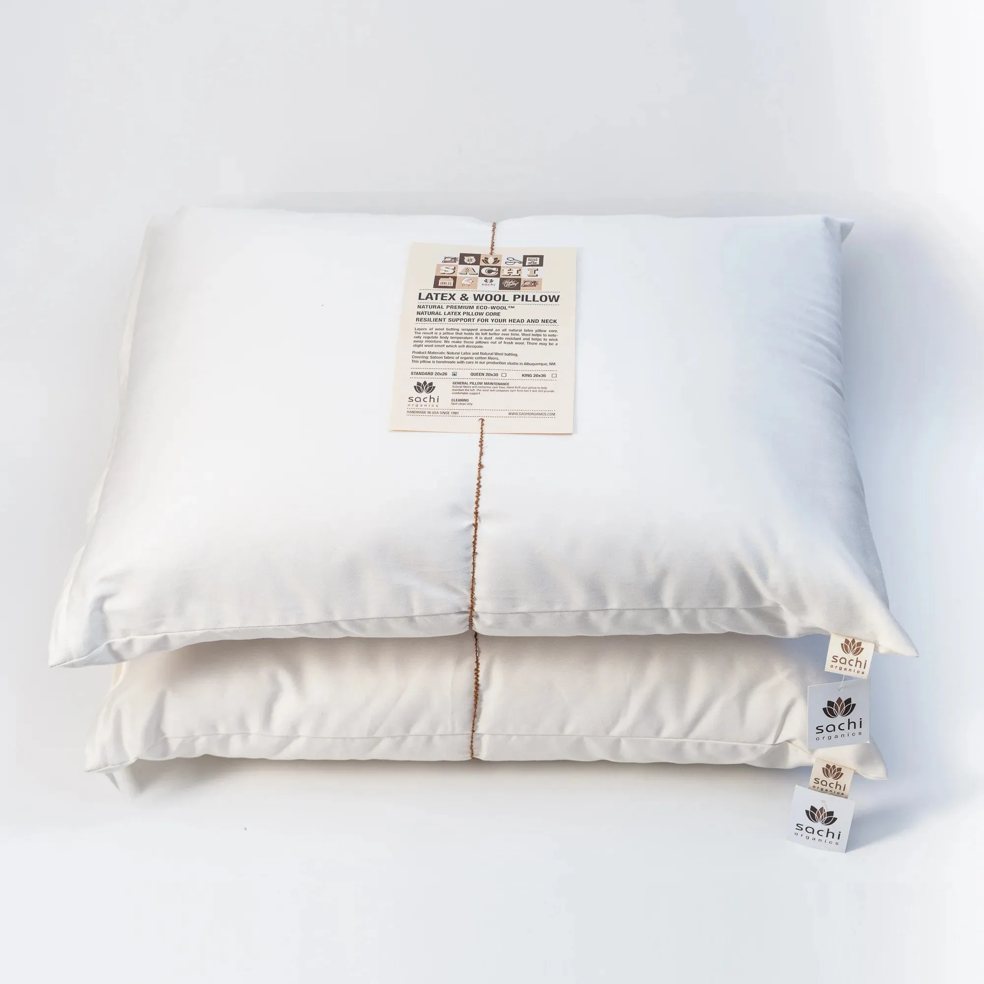 Sachi Organics Latex and Premium Eco-Wool Standard Pillow