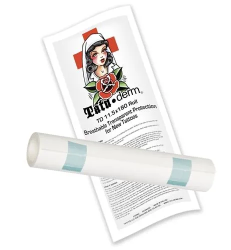 SaniDerm Tattoo Healing Bandage, CHOOSE Roll Size 4", 6" 8" or 10.2" Width x 8 yds. Long