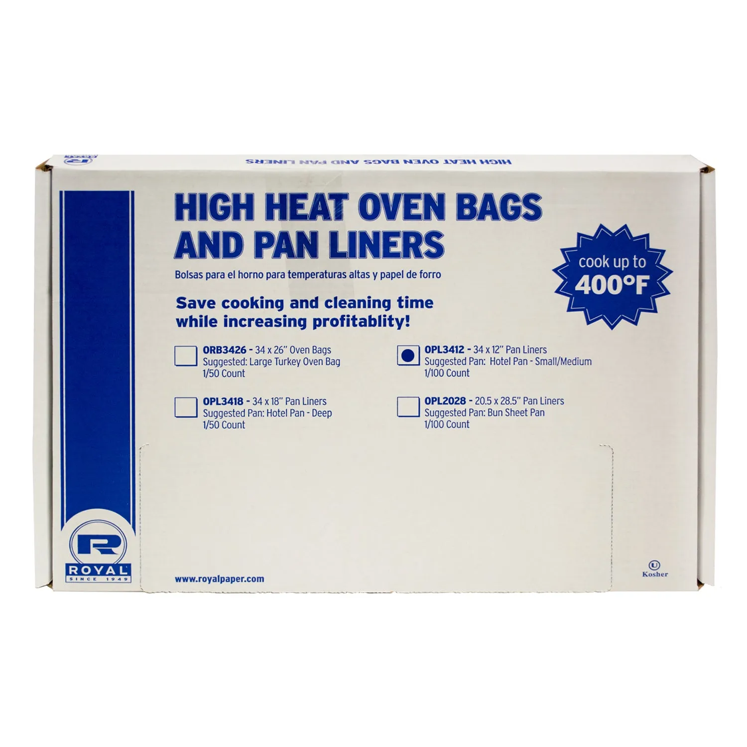 Shallow Full High Heat 34" W x 12" L Oven Pan Liners, Case of 100