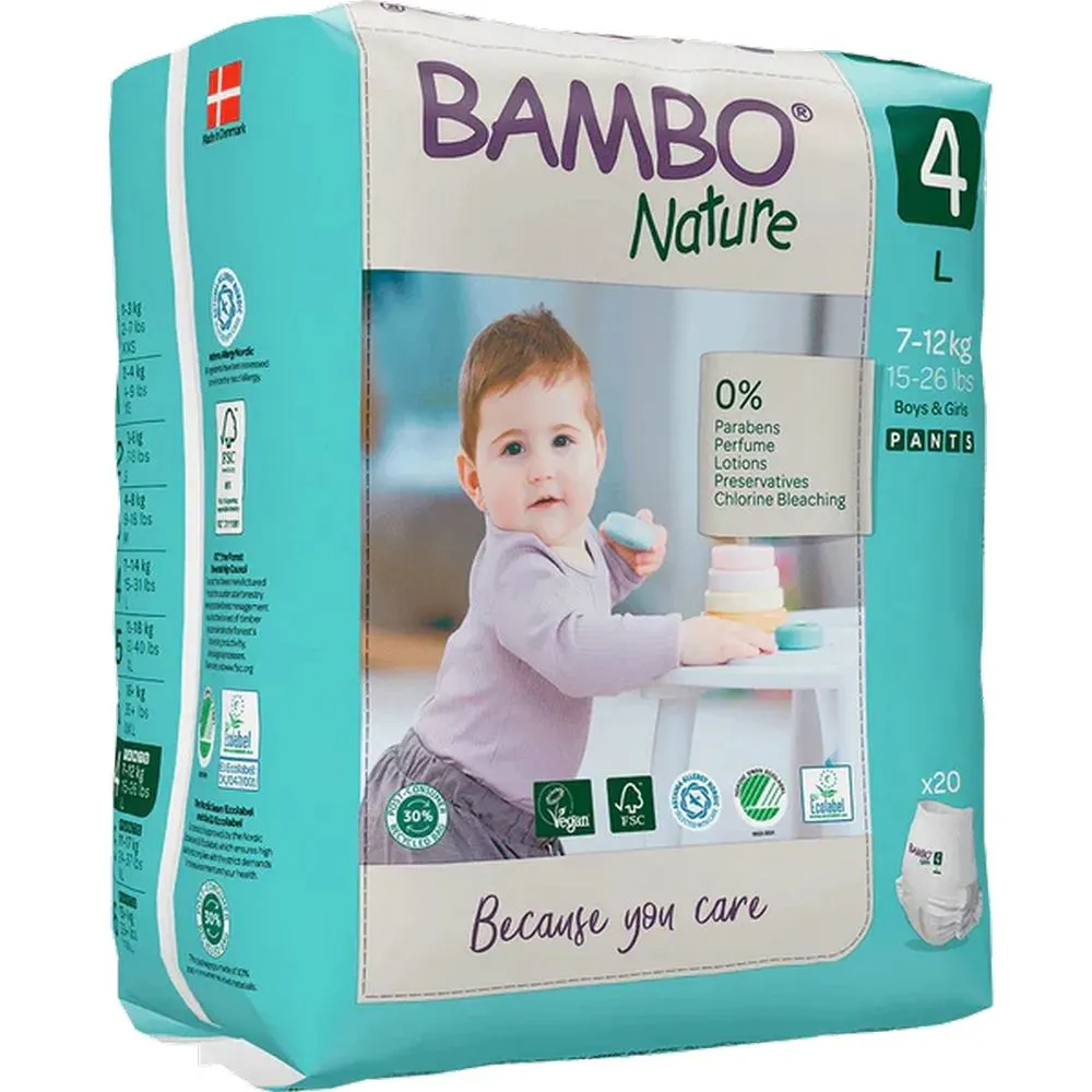 Size 4 Bambo Nature Pant Style Diapers - 20 (7-14 kg)
