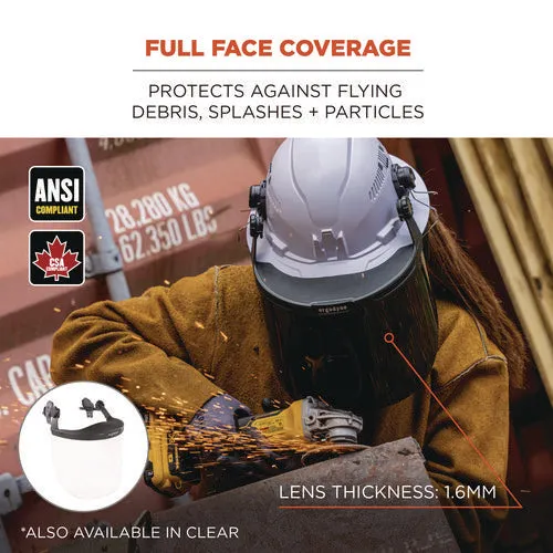 Skullerz 8995 Anti-scratch And Anti-fog Hard Hat Face Shield With Adapter For Full Brim, Clear Lens, Ships In 1-3 Bus Days