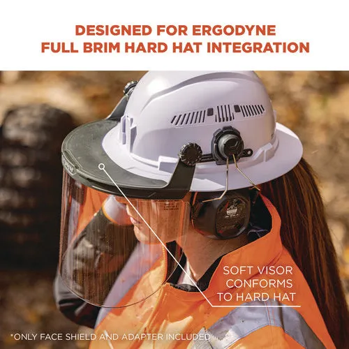 Skullerz 8995 Anti-scratch And Anti-fog Hard Hat Face Shield With Adapter For Full Brim, Clear Lens, Ships In 1-3 Bus Days