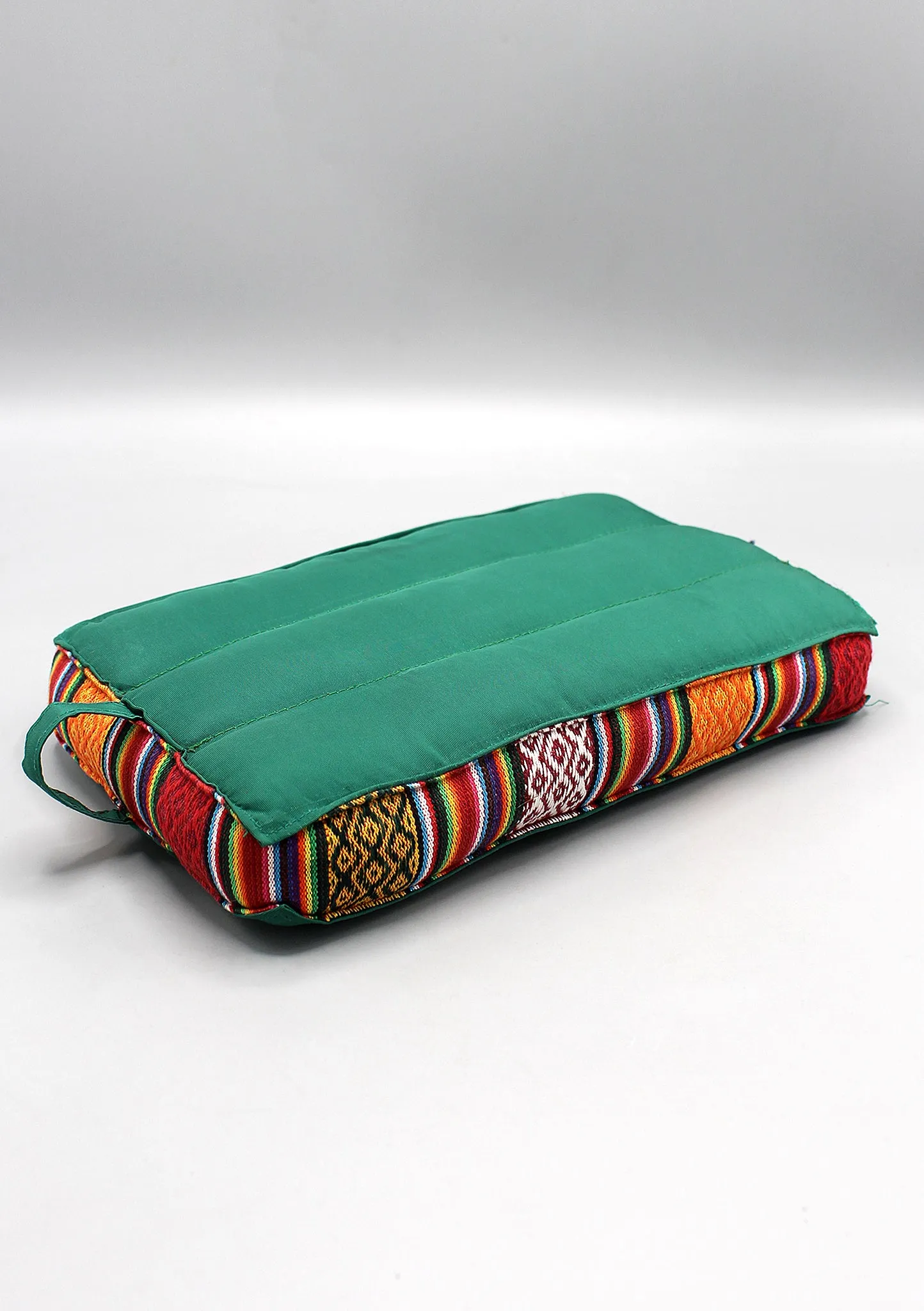 Small Cotton Meditation Cushion with Bhutanese Fabric Border