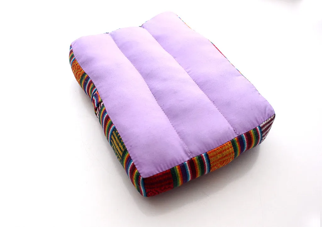 Small Cotton Meditation Cushion with Bhutanese Fabric Border