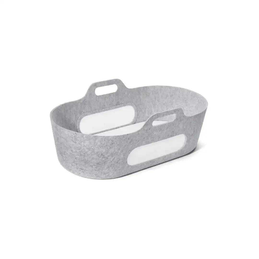 SnuzBaskit Light Grey Moses Basket & Natural Stand