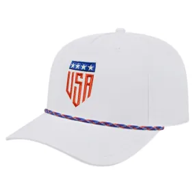 Team USA Shield Snapback Hat - White