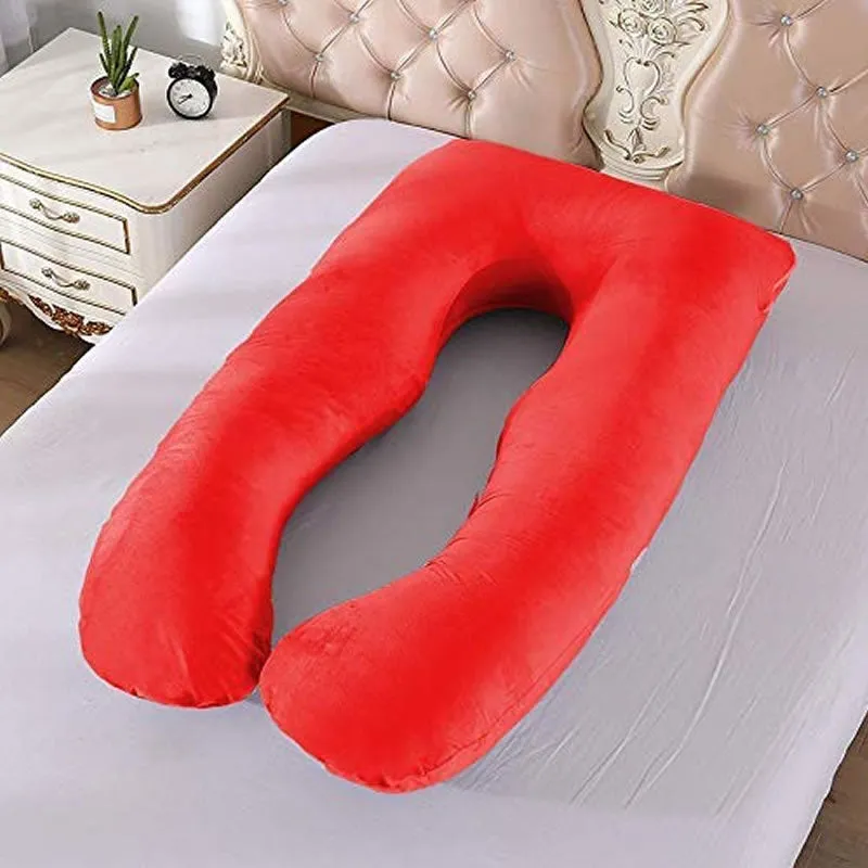 U-Shaped Full Body Pregnancy Support Pillow Maroon
