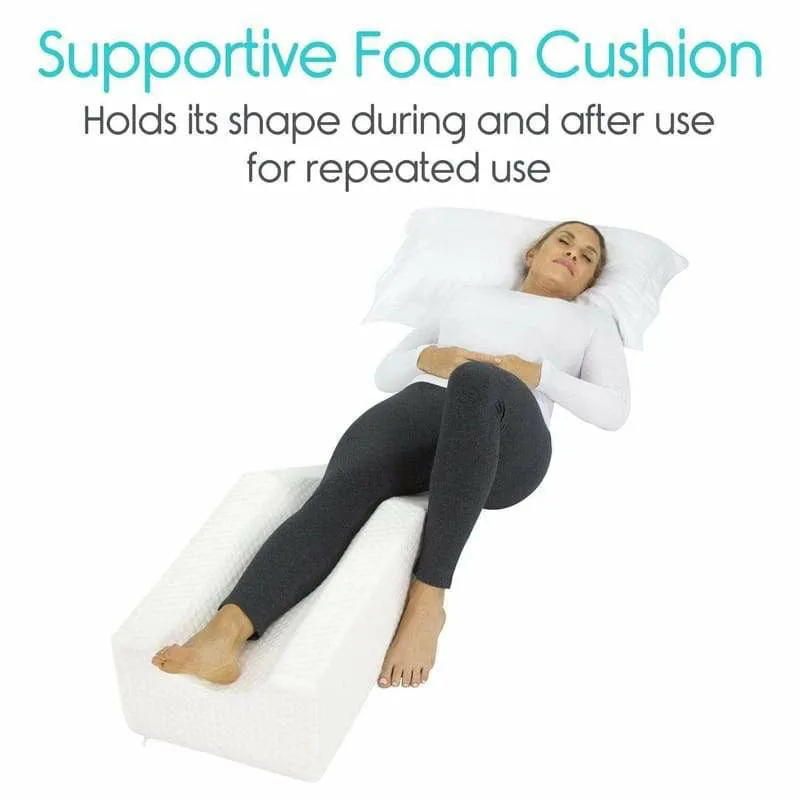 Vive Health Xtra-Comfort Leg Knee Elevation Pillow - White