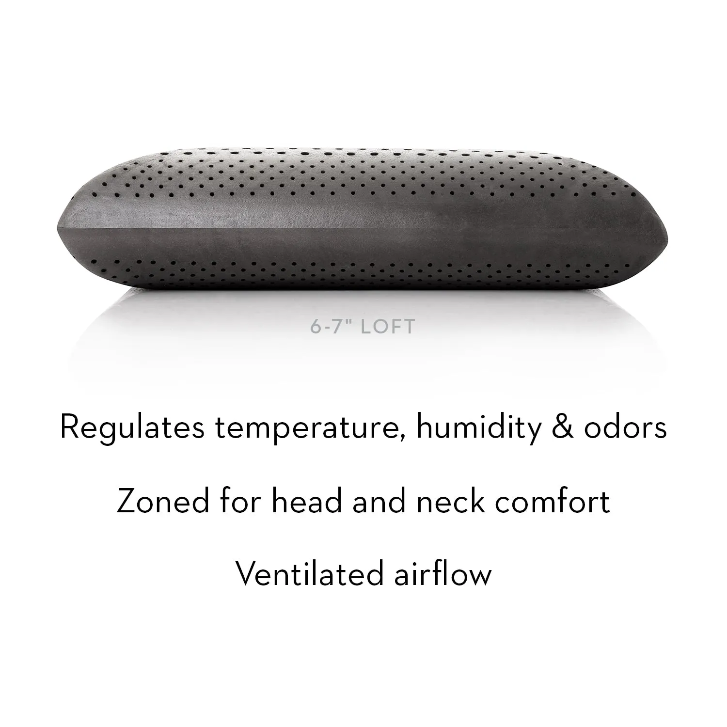 Zoned Dough®   Bamboo Charcoal, Mid Loft Plush Pillow- King