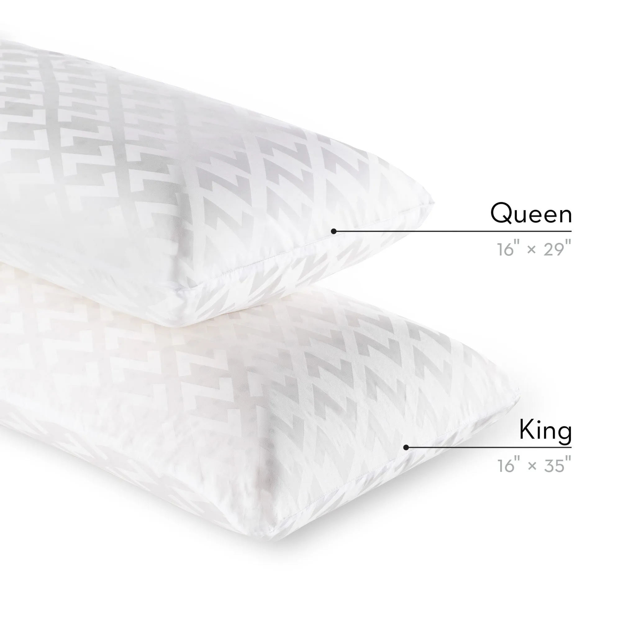 Zoned Dough®   Bamboo Charcoal, Mid Loft Plush Pillow- King